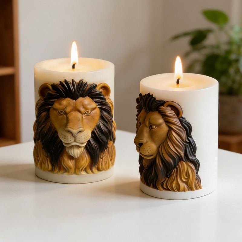 Luxury Candle Supplies Usa - قوالب شموع على شكل حيوانات (أسد)
