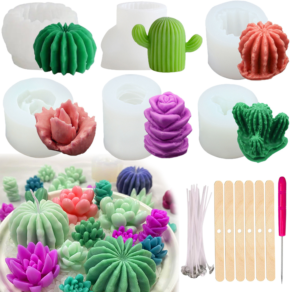 Candle Supplies In Bulk - 6 قطعة قوالب شموع سيليكون عصارية