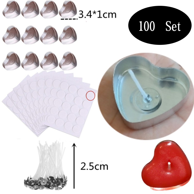 100 مجموعة على شكل قلب فارغة ا - مراجعة Candle Supplies Jars وسعره