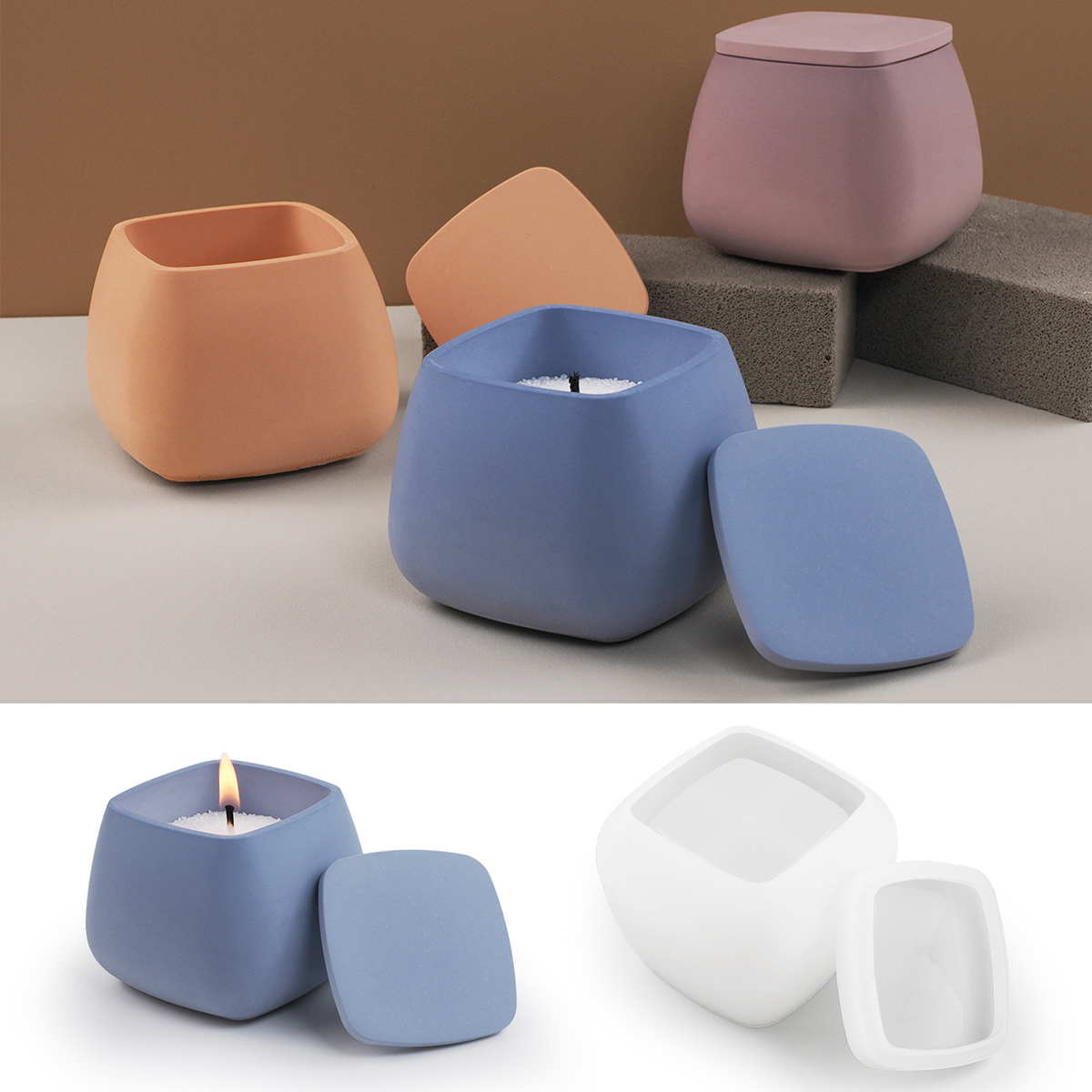 جرة شمعة مربعة قالب من السيليك - مراجعة Candle Supplies Jars وسعره