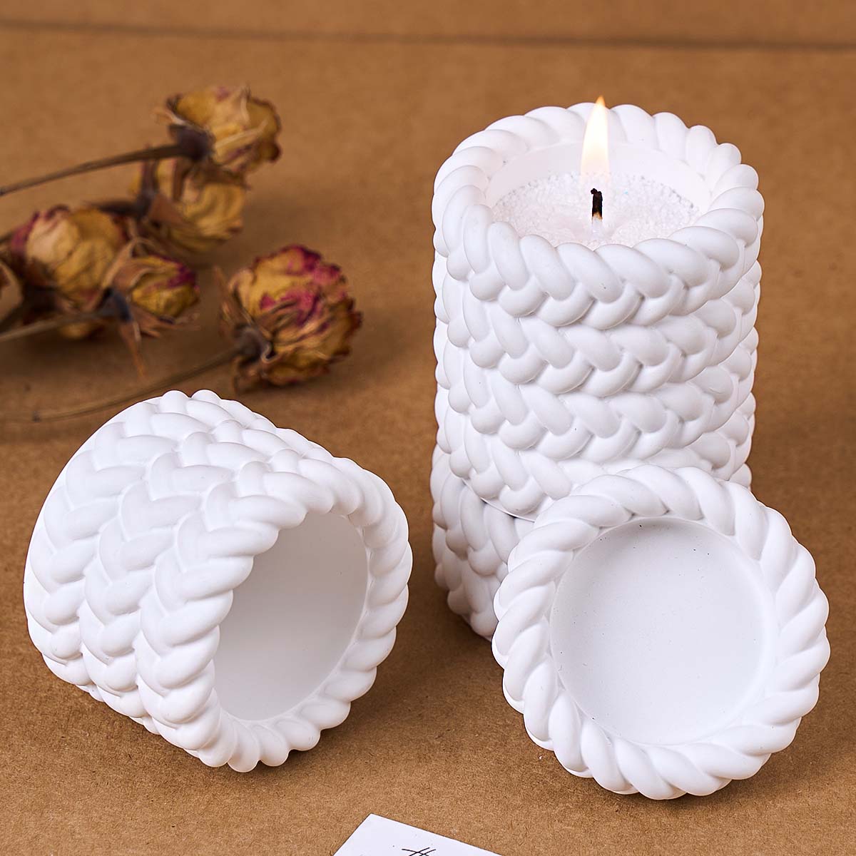 1/2/3/4 أرضيات حبل القنب شمعة  - مراجعة Candle Supplies Jars وسعره