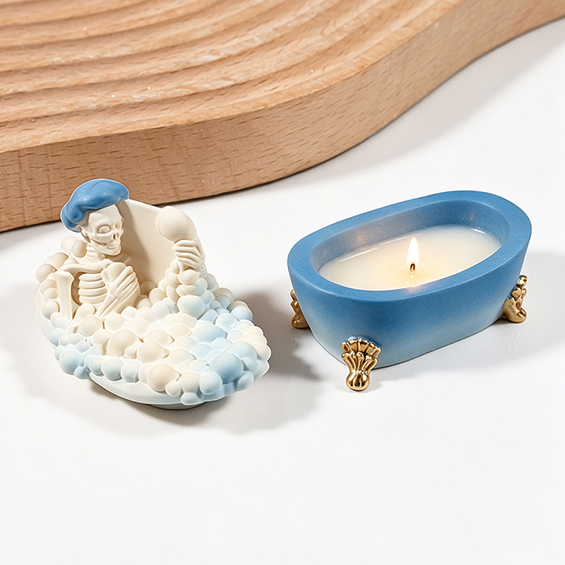 قالب سيليكون على شكل هيكل عظمي - مراجعة Candle Supplies Jars وسعره